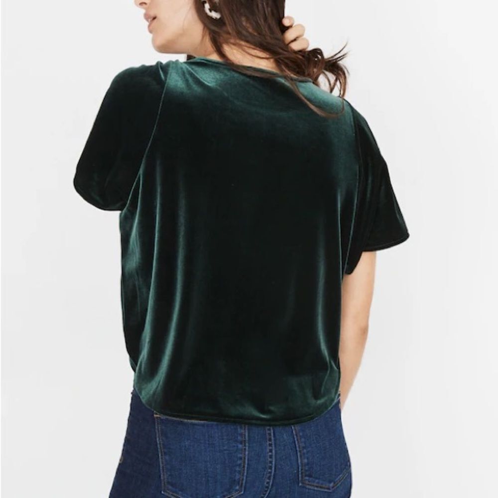 Madewell Velvet Butterfly Top in Smoky Spruce XS - Picture 3 of 9